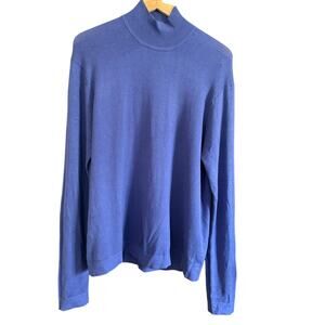 90s Vintage SILKLAND Purple Spun Silk Blend Lightweight Mockneck Sweater Medium